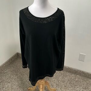 🍏 NWT Oliver Rhinestone Detail Tunic Sweater